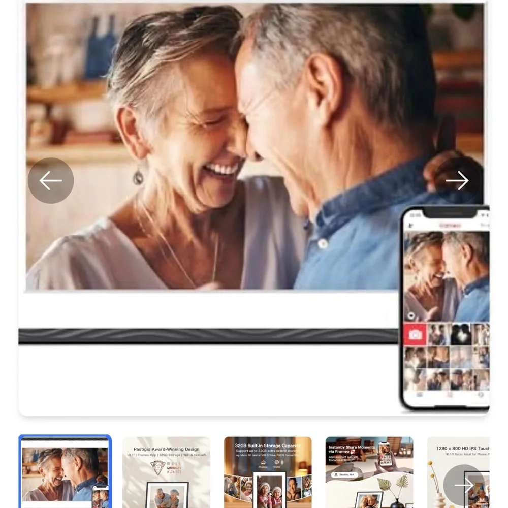 Prestigious Black Digital Picture Frame with WiFi - Picture 3 of 5